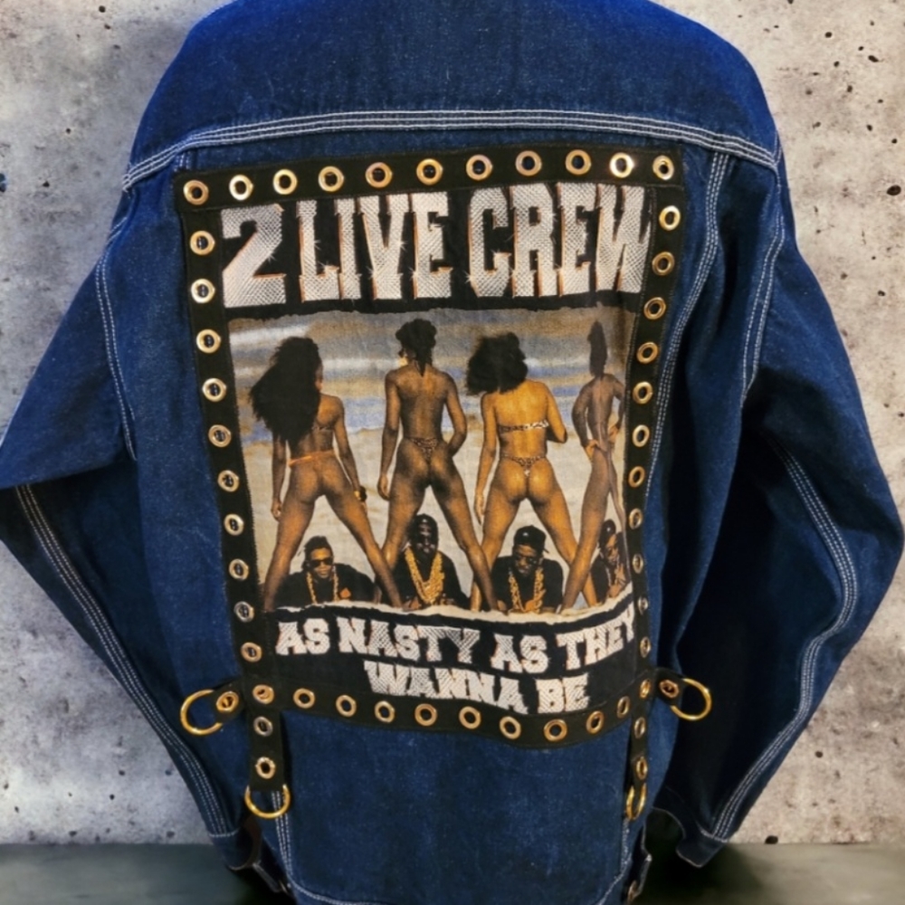 2 live crew custom hip hop 90s denim jacket L